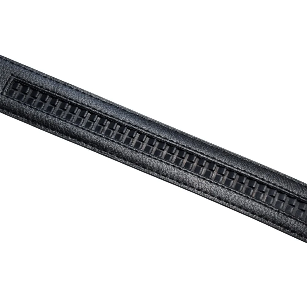 Comfort Click Mens Black Leather Micro Adjustable Ratchet Belt Buckle Fit 37-45